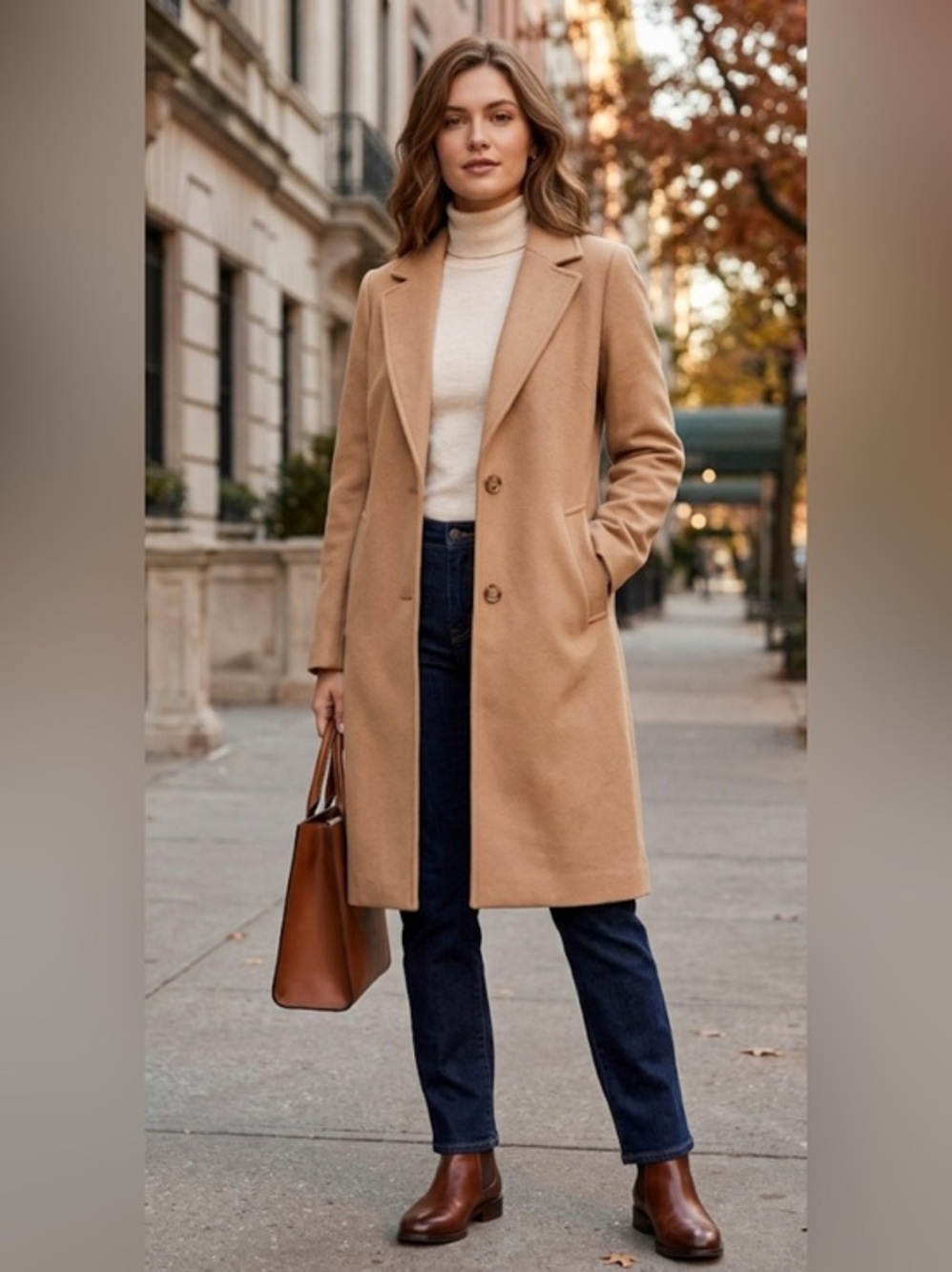 Vince Camuto Camel Wool-Blend Coat NWOT